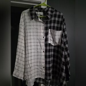 ANDREE BY UNIT Black and White Checkered Women's Shirt